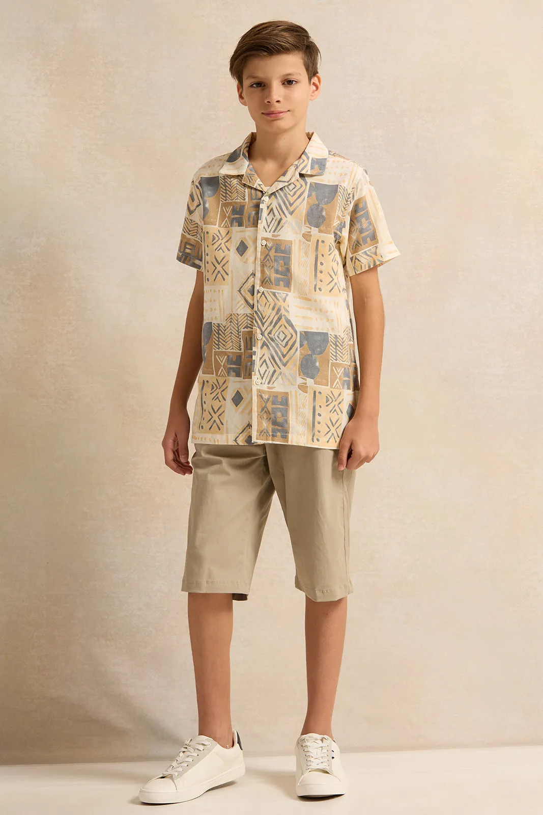 Boys Beige Shorts With Belt sold by Redtag product image thumbnail 2