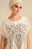 Women Beige Short Sleeve Embellished Top sold by Redtag