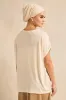 Women Beige Short Sleeve Embellished Top sold by Redtag