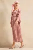 Women Brown Corel Front Pleated Maxi Dress sold by Redtag