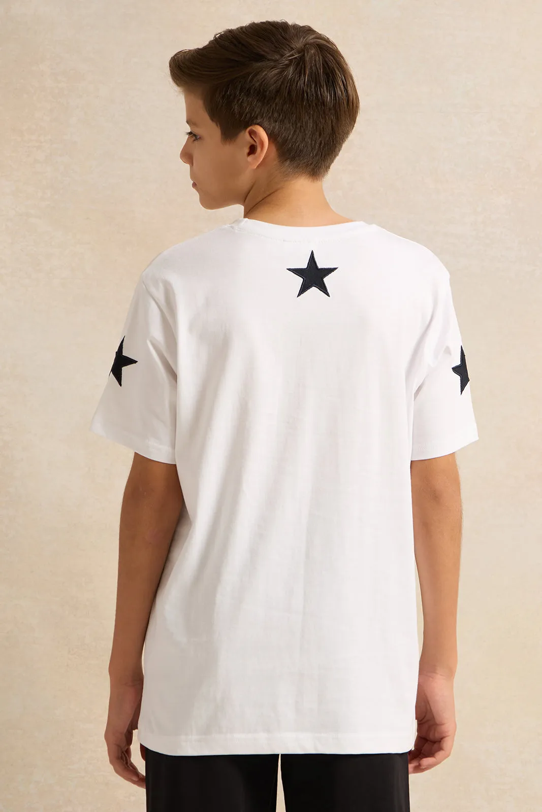 Senior Boys White Printed T-Shirt sold by Redtag product image thumbnail 3