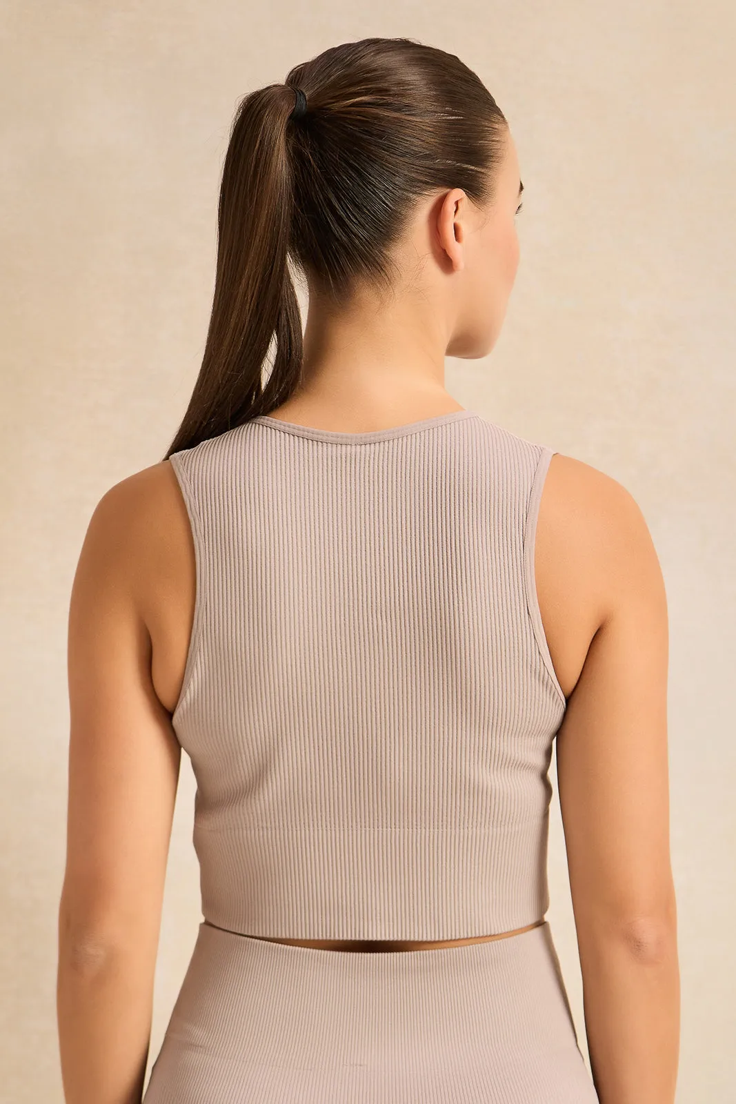 Women Ecru Active Sports Bra sold by Redtag product image thumbnail 3