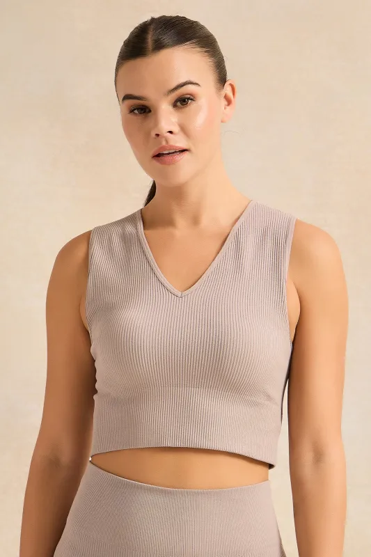 Women Ecru Active Sports Bra sold by Redtag