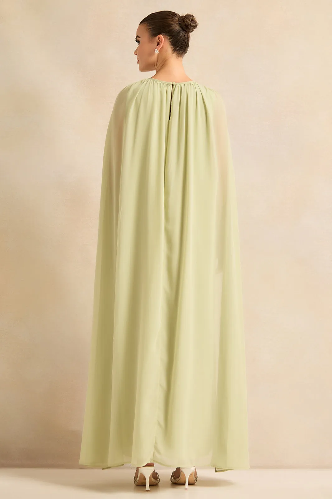 Women Green Pleated Long Dress sold by Redtag product image thumbnail 3