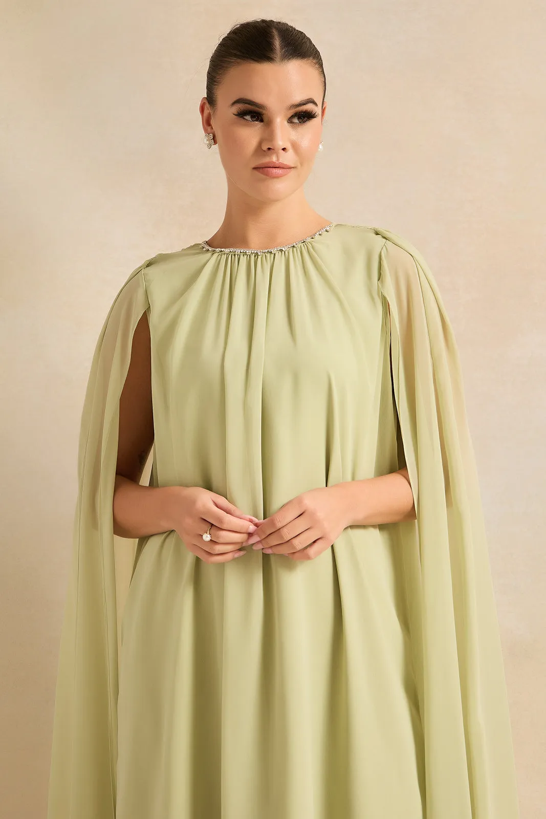 Women Green Pleated Long Dress sold by Redtag product image thumbnail 2