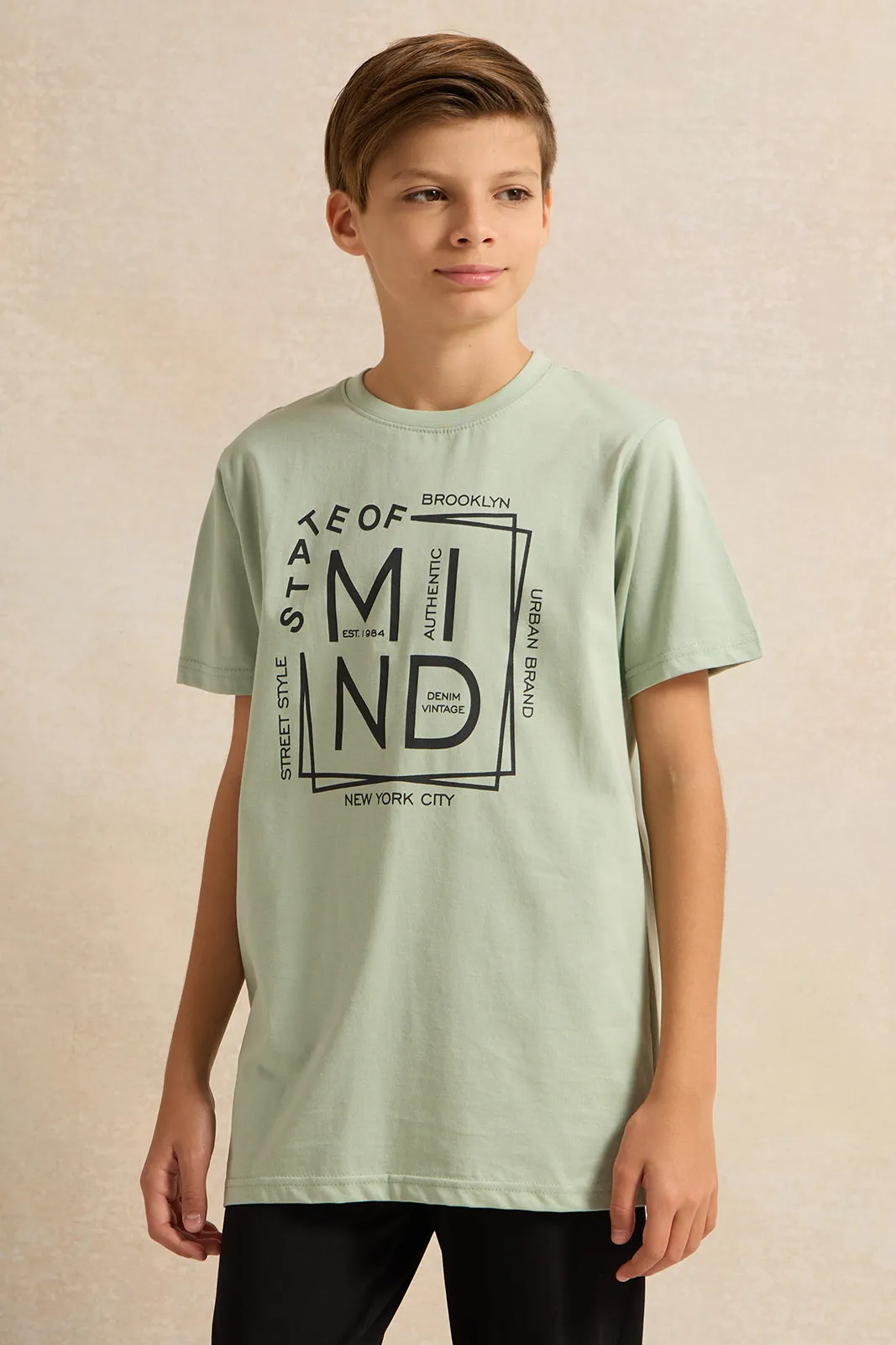 Senior Boys Mint And Black Printed Pyjama Set (2 Piece) sold by Redtag