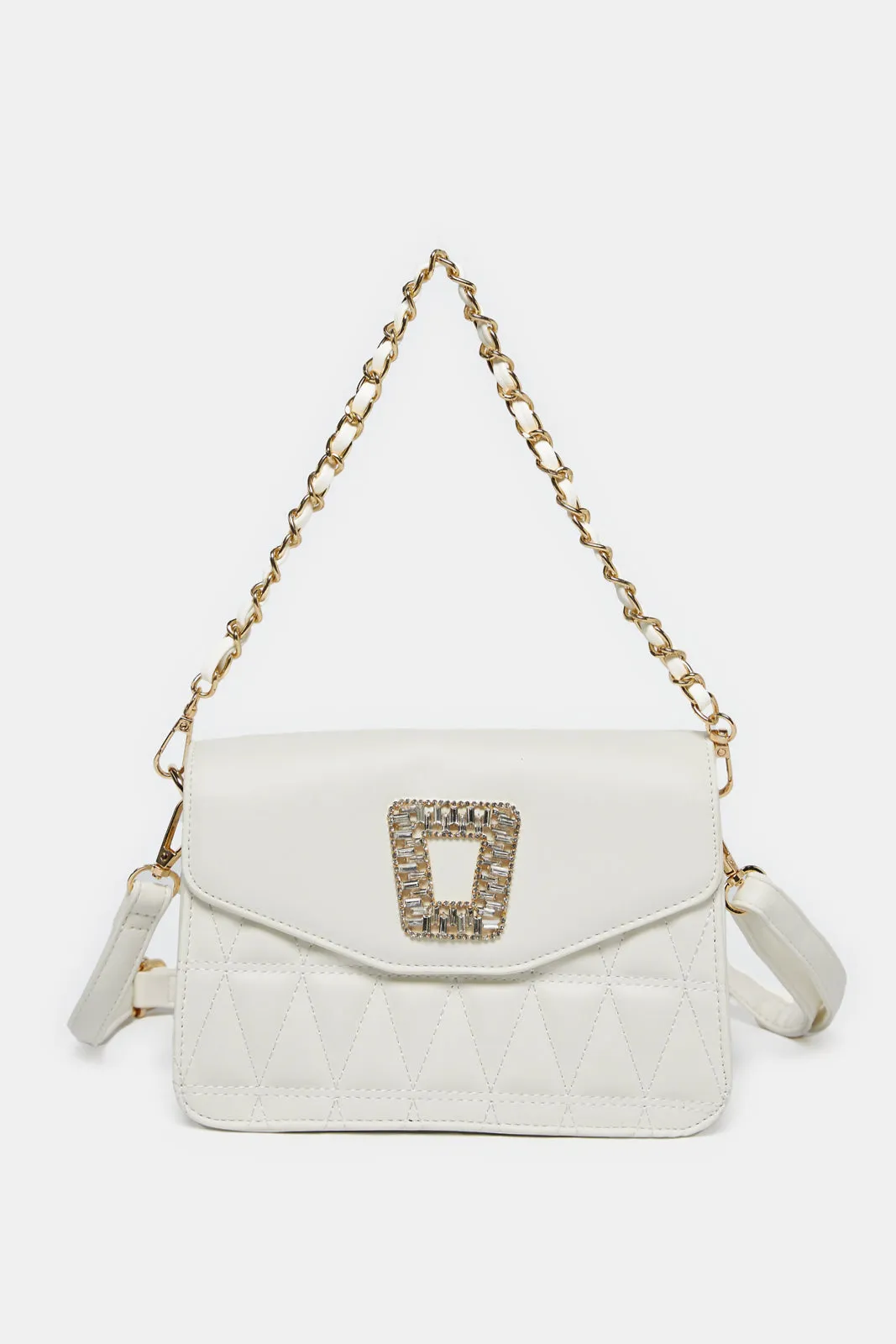 Women White Messenger Bag sold by Redtag