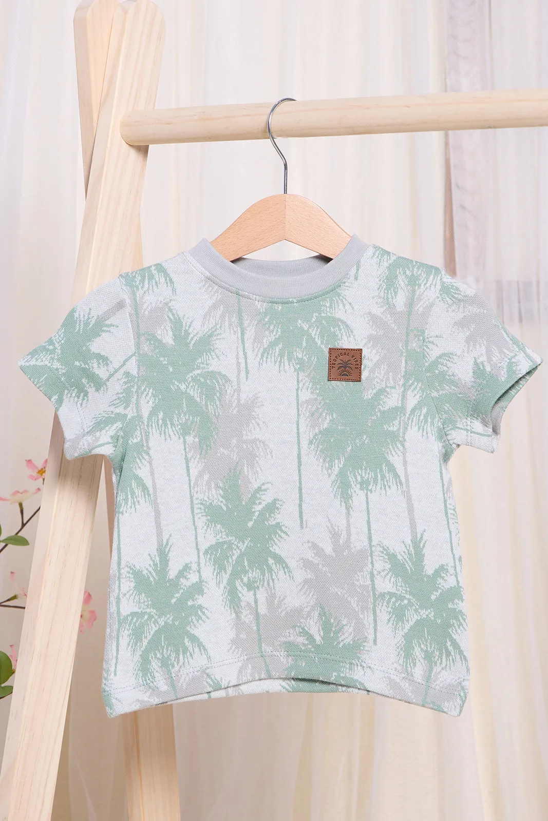 Infant Boys Green Palm Printed T-Shirt sold by Redtag