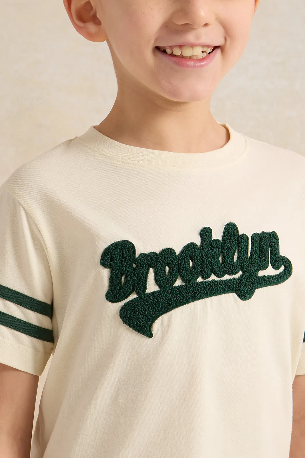 Boys Cream Brooklyn T-Shirt sold by Redtag product image thumbnail 4