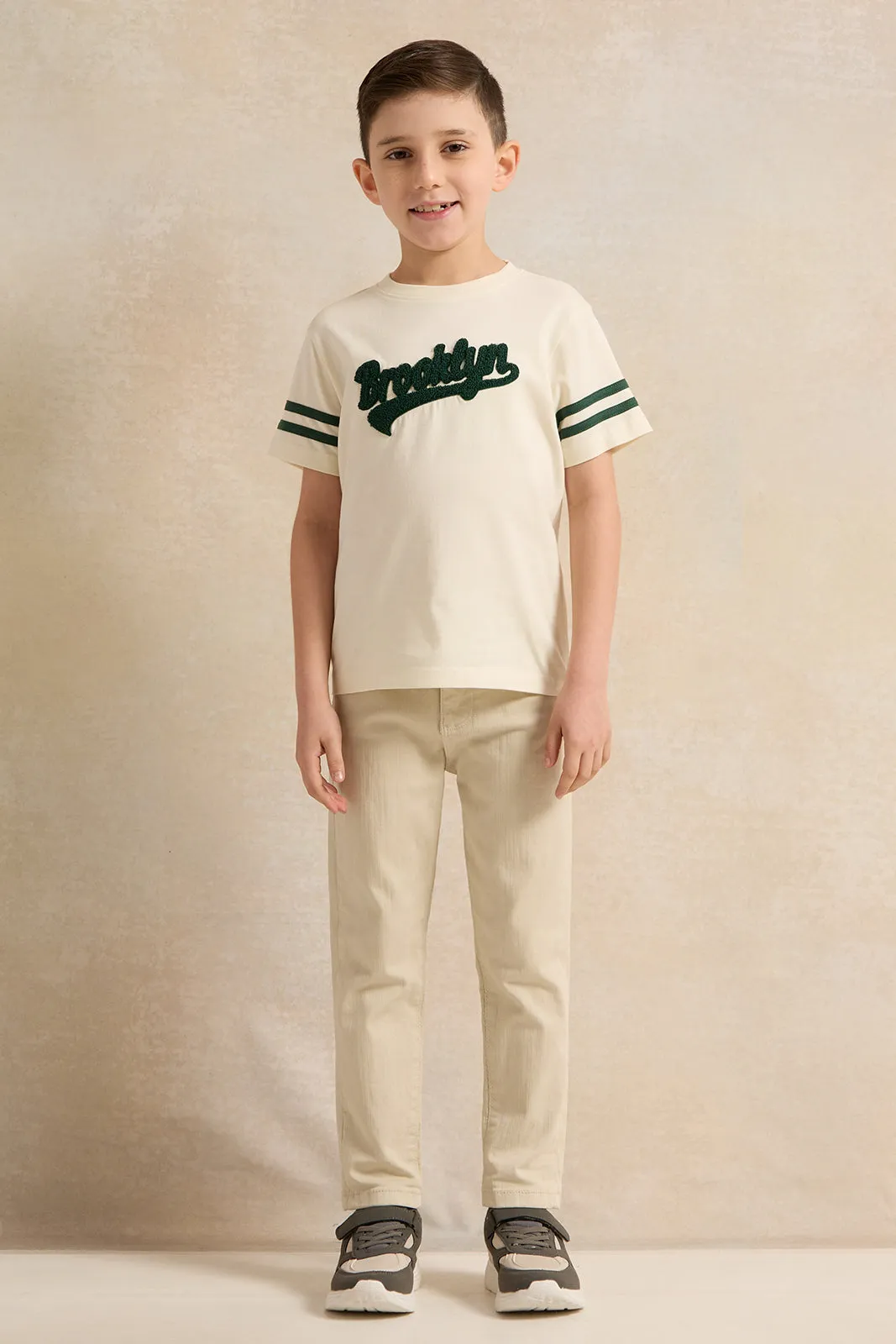 Boys Cream Brooklyn T-Shirt sold by Redtag product image thumbnail 2