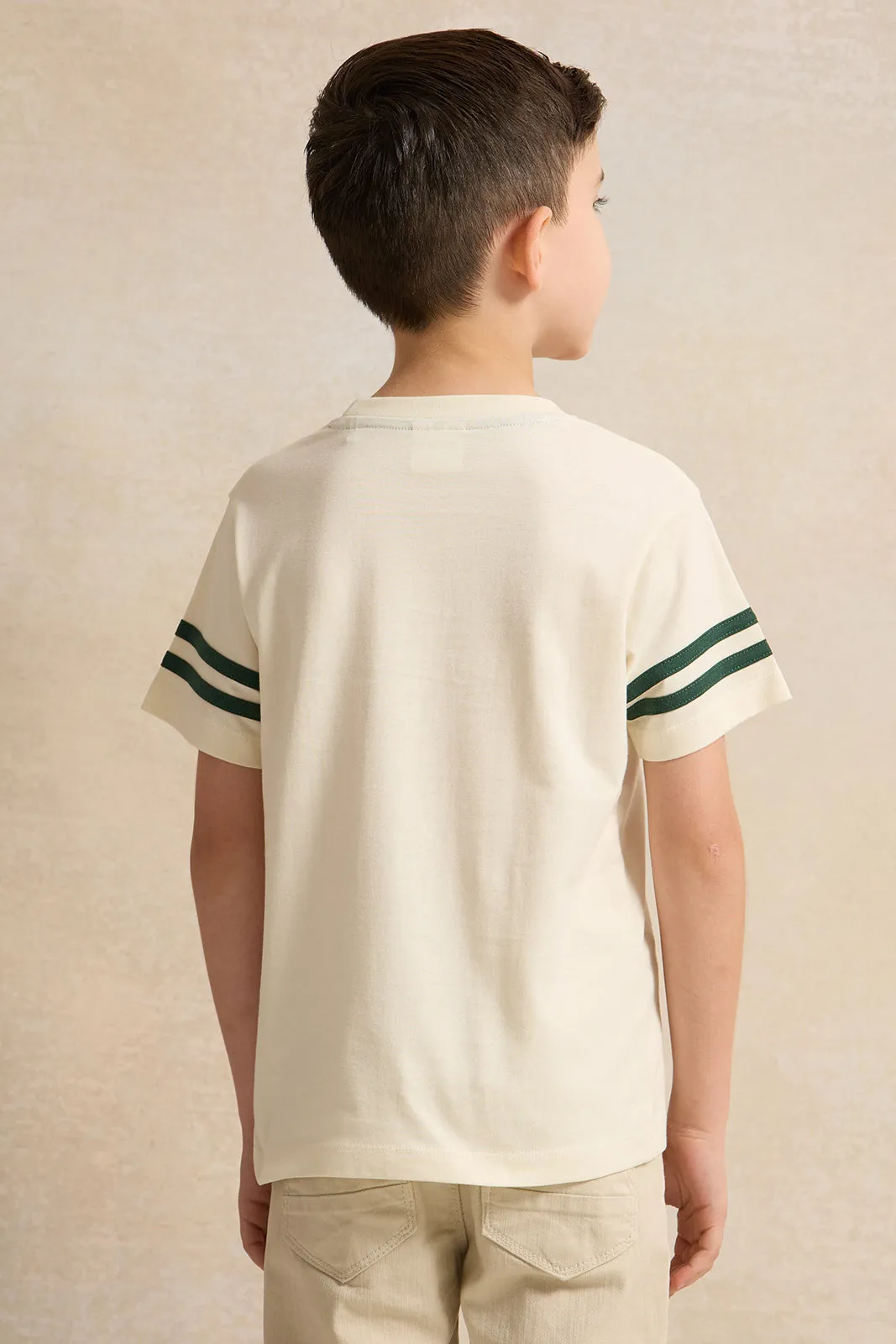 Boys Cream Brooklyn T-Shirt sold by Redtag product image thumbnail 3