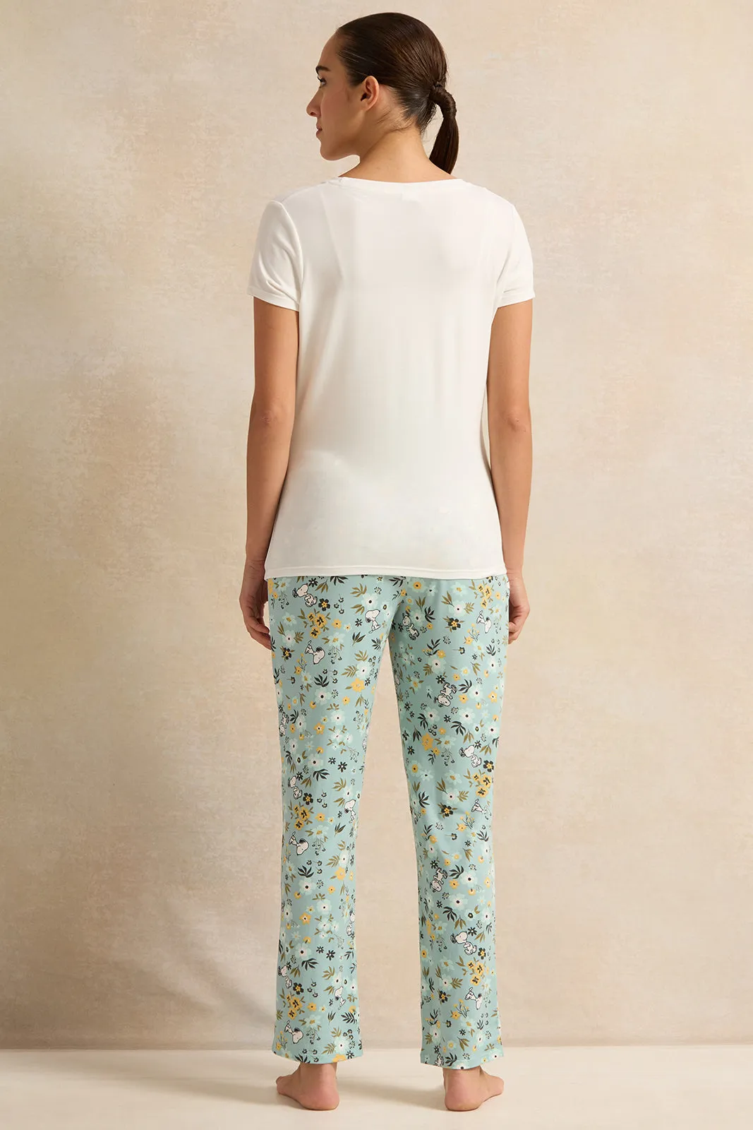 Women White And Blue Printed Pyjama Set (2 Piece) sold by Redtag product image thumbnail 4