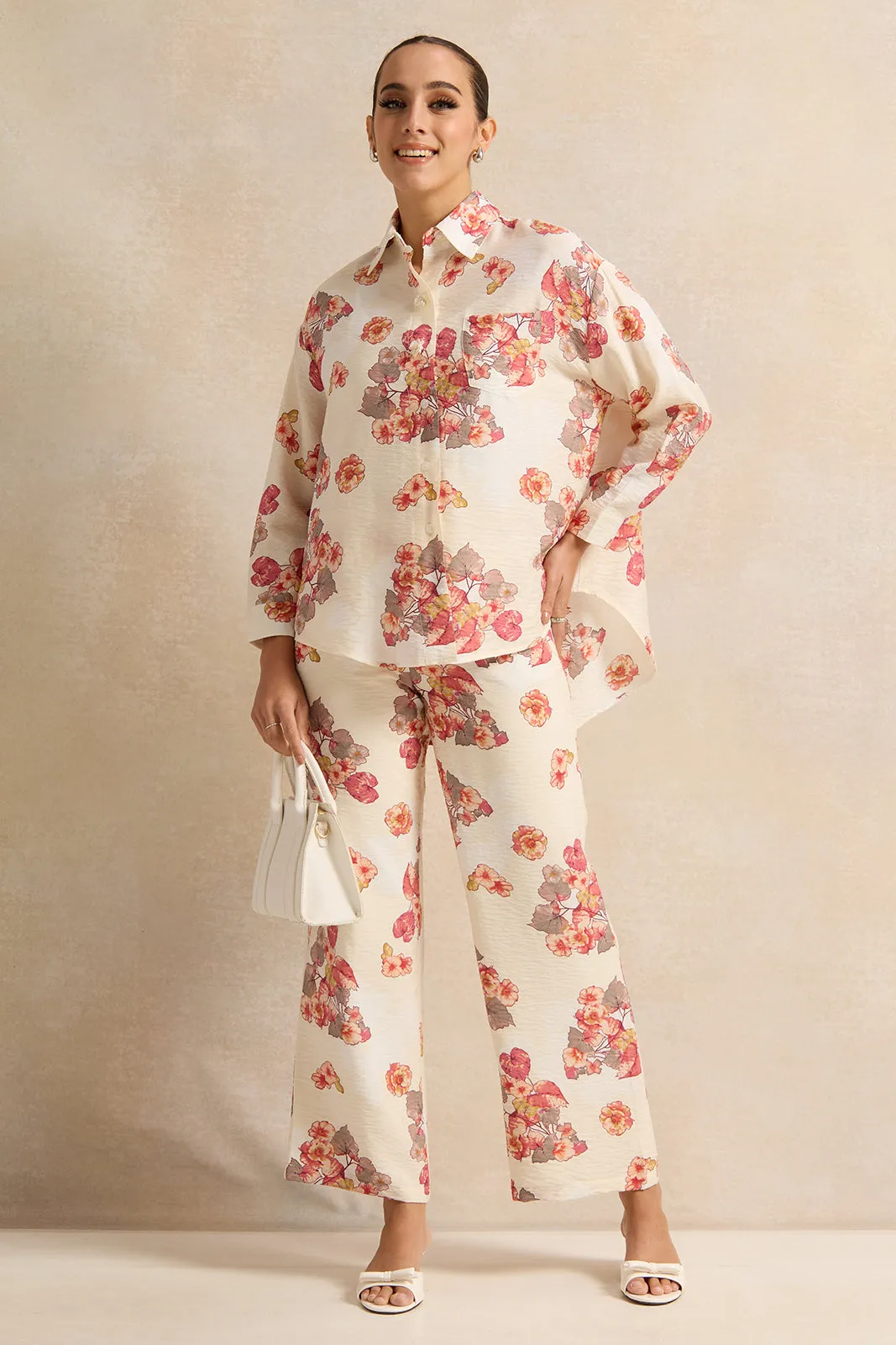 Women Cream Floral Print Shirt sold by Redtag product image thumbnail 2