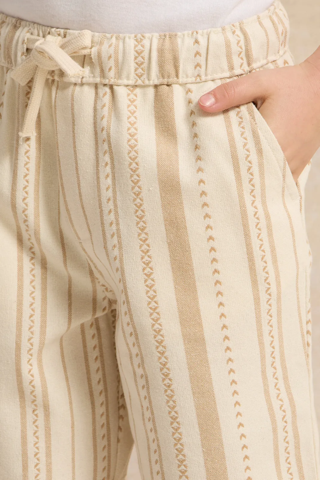 Boys Beige Jacquard Shorts sold by Redtag product image thumbnail 4