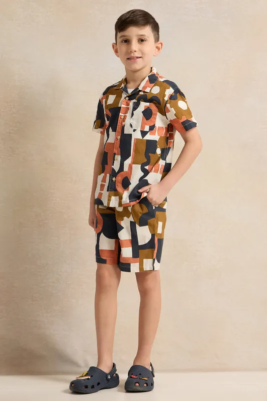 Boys Multicolour Printed Shirt With Shorts set (2 Piece) sold by Redtag