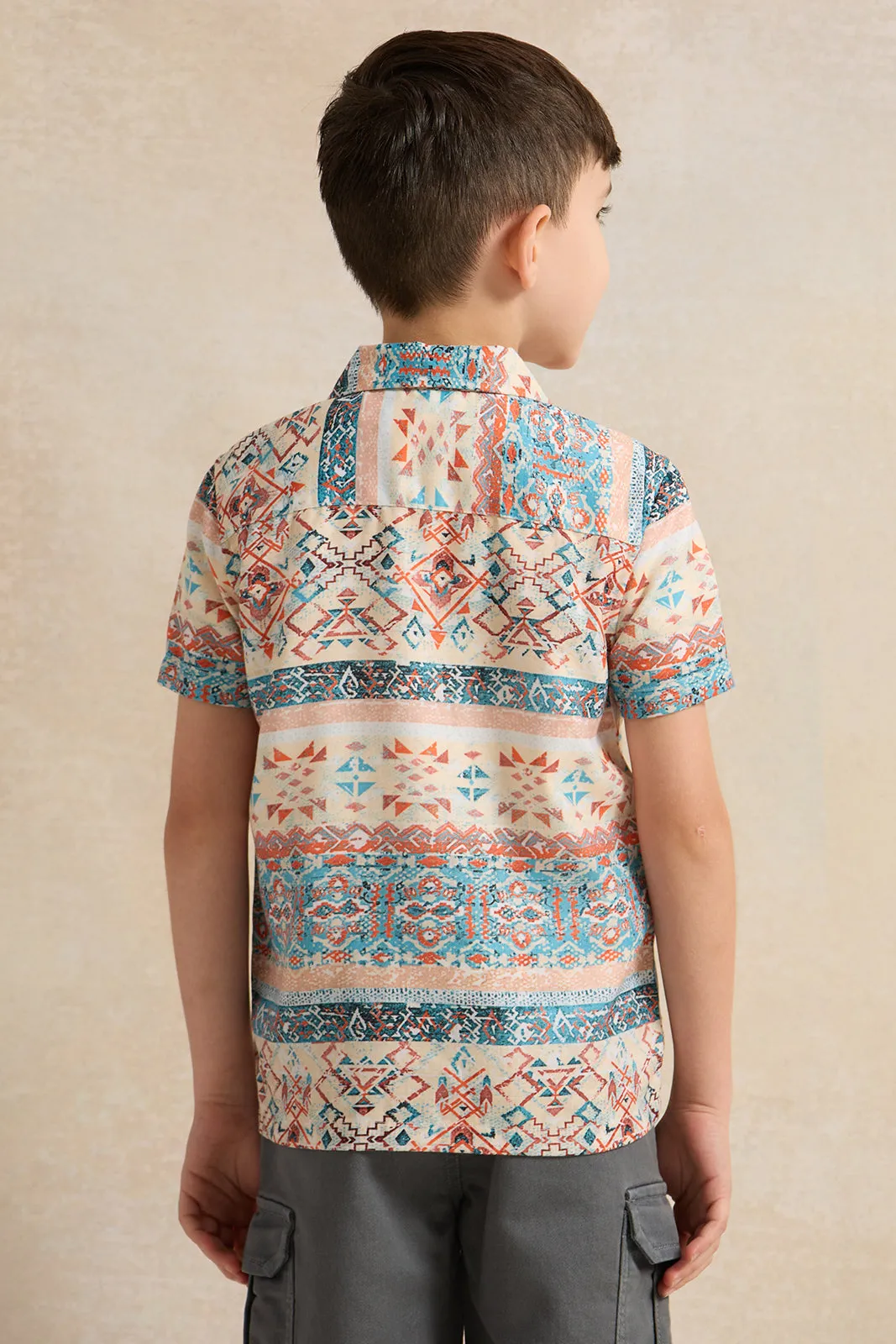 Boys Multicolour Printed Short Sleeve Shirt sold by Redtag product image thumbnail 3