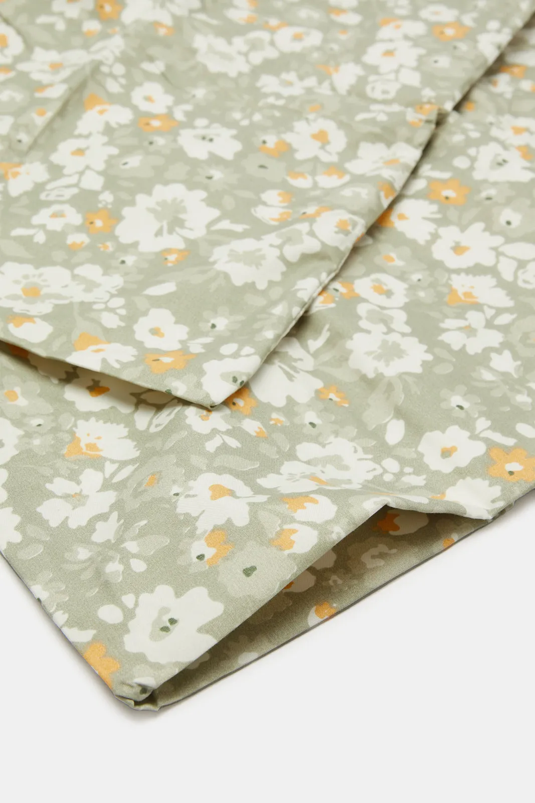 Green 2 Piece Floral Printed Flat Sheet (Single Size) sold by Redtag product image thumbnail 4