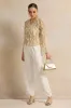 Women Beige Ruffled Jersey Top sold by Redtag