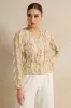 Women Beige Ruffled Jersey Top sold by Redtag