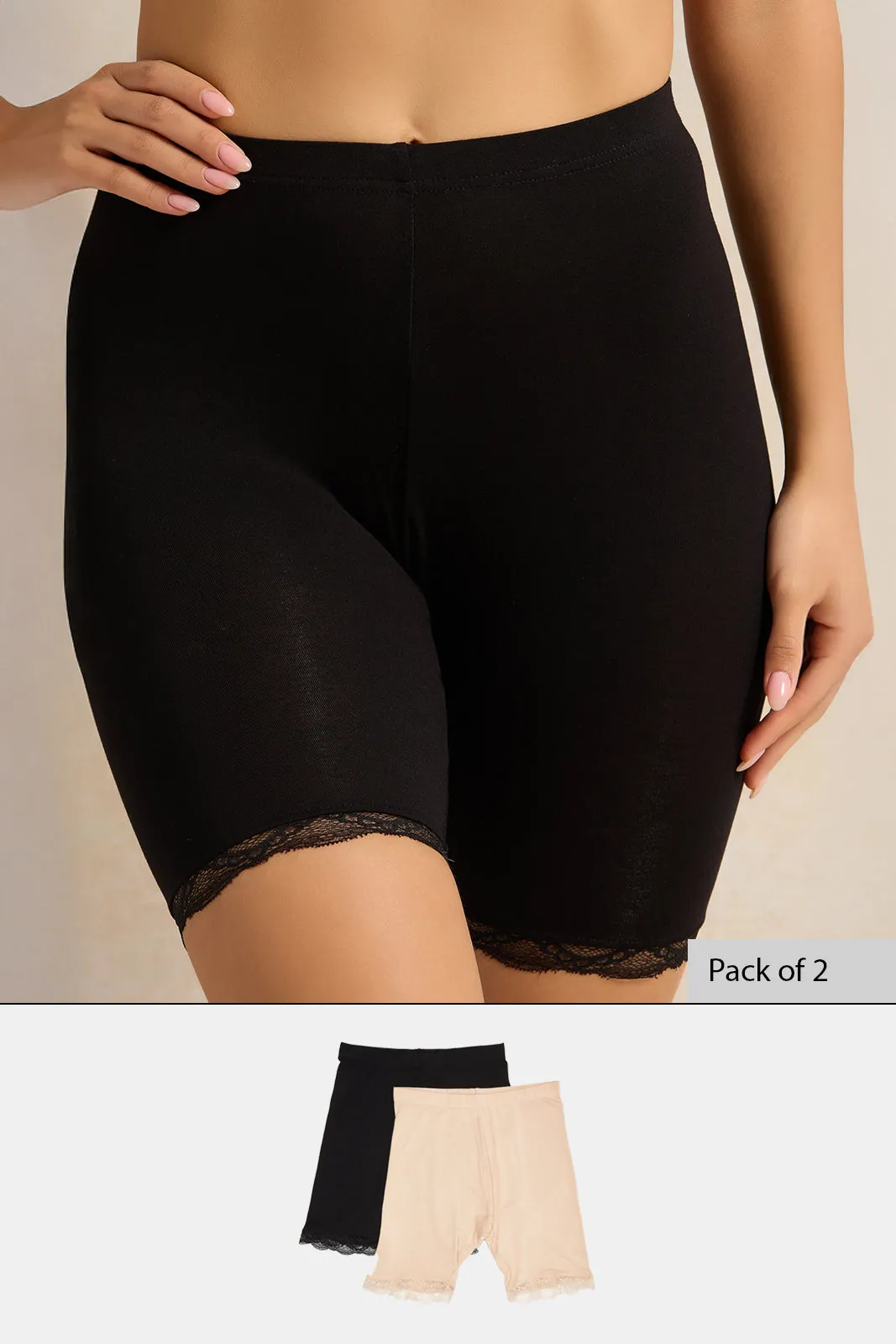 Women Black And Beige Comfort Short Set (2 Piece) sold by Redtag