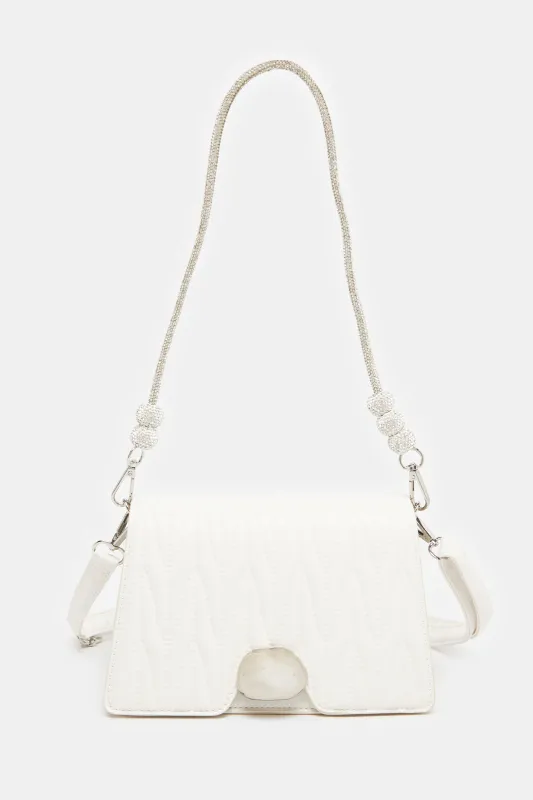 Women White Quilted Bag sold by Redtag