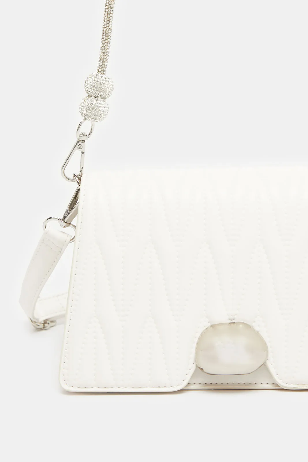 Women White Quilted Bag sold by Redtag product image thumbnail 3