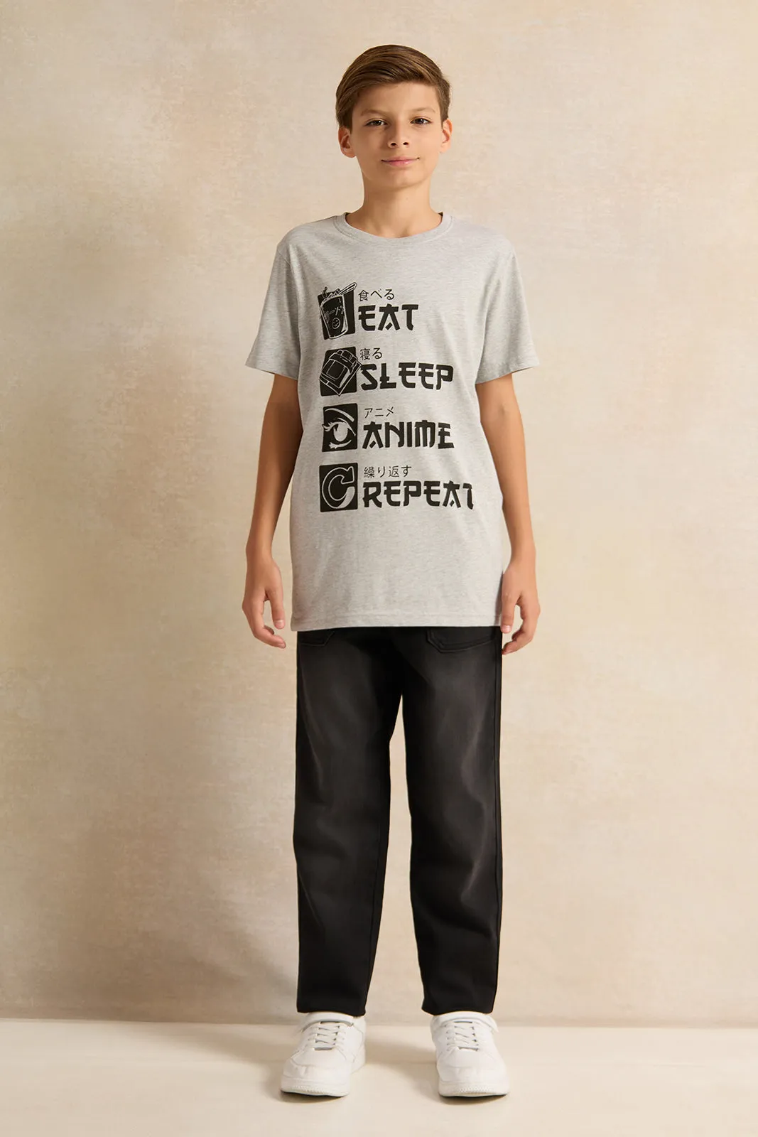 Senior Boys Grey Printed Short Sleeved T-Shirt sold by Redtag product image thumbnail 2