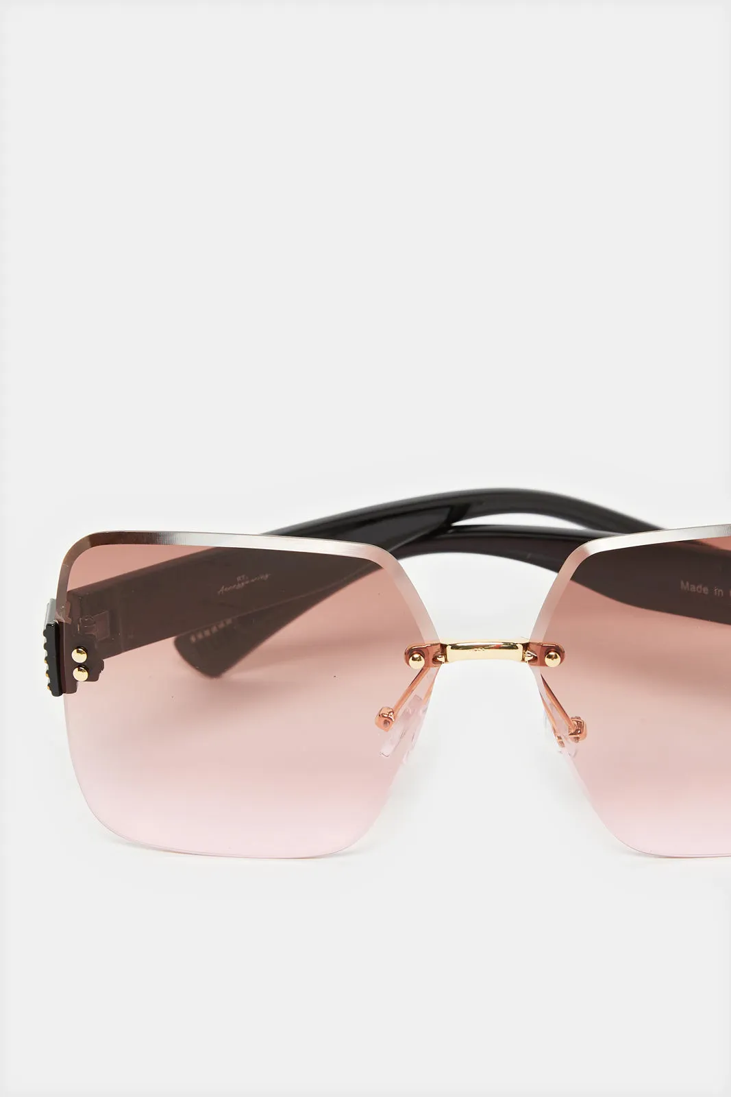 Women Pink And Black Embellished Sunglasses sold by Redtag product image thumbnail 4