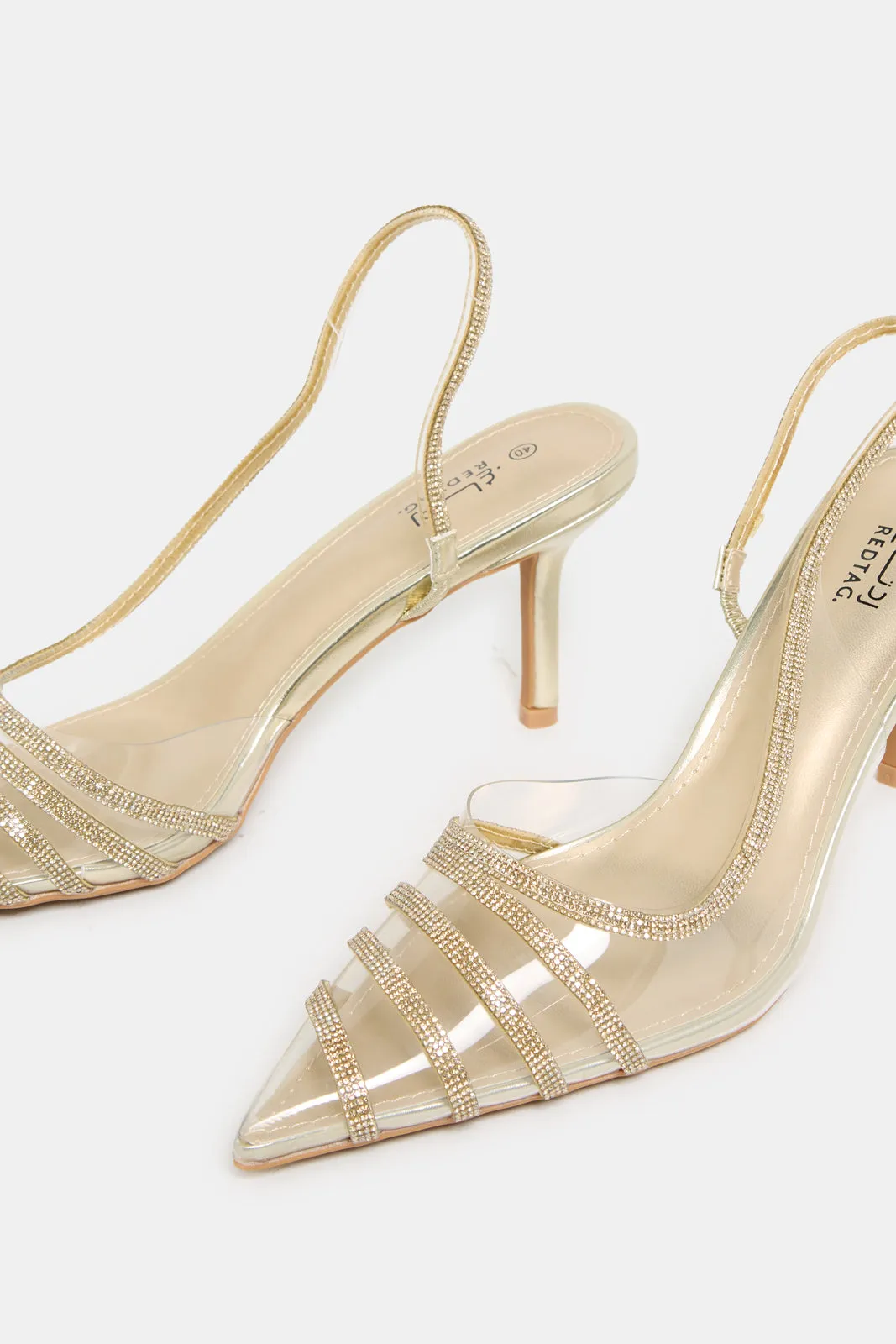 Women Gold Vinyl Slingback sold by Redtag product image thumbnail 3