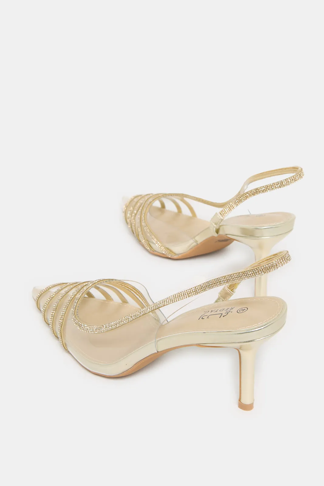 Women Gold Vinyl Slingback sold by Redtag product image thumbnail 4