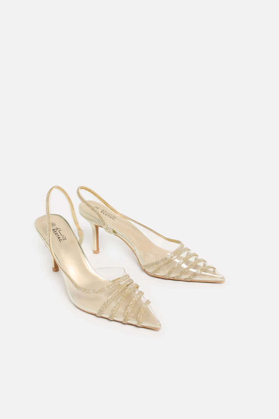 Women Gold Vinyl Slingback sold by Redtag product image thumbnail 2