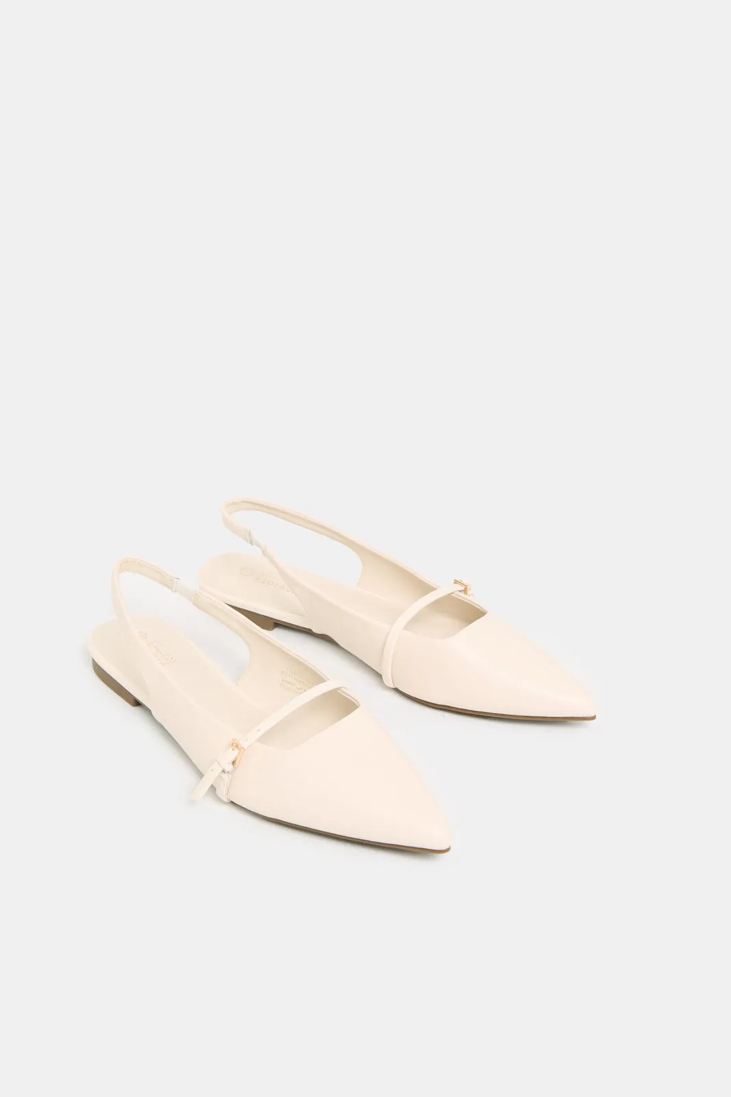 Women Beige Embellished Slingback With Buckle Trim Upper sold by Redtag product image thumbnail 2