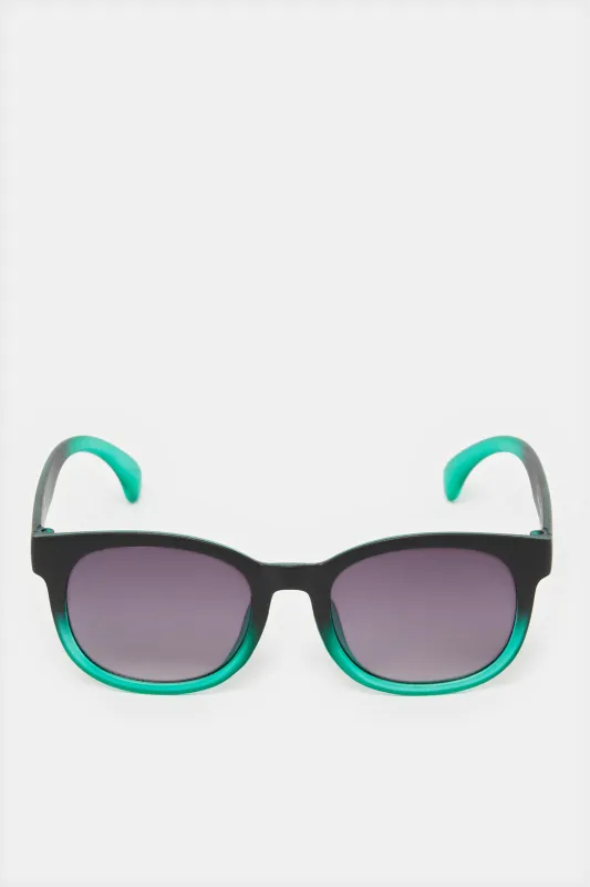 Boys Black And Green Wayfarer Sunglasses sold by Redtag