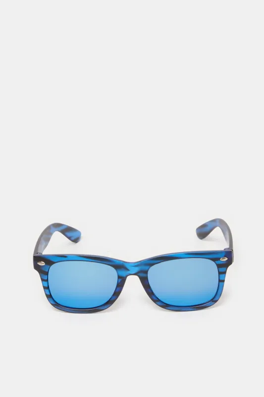 Boys Blue Printed Wayfarer Sunglasses sold by Redtag