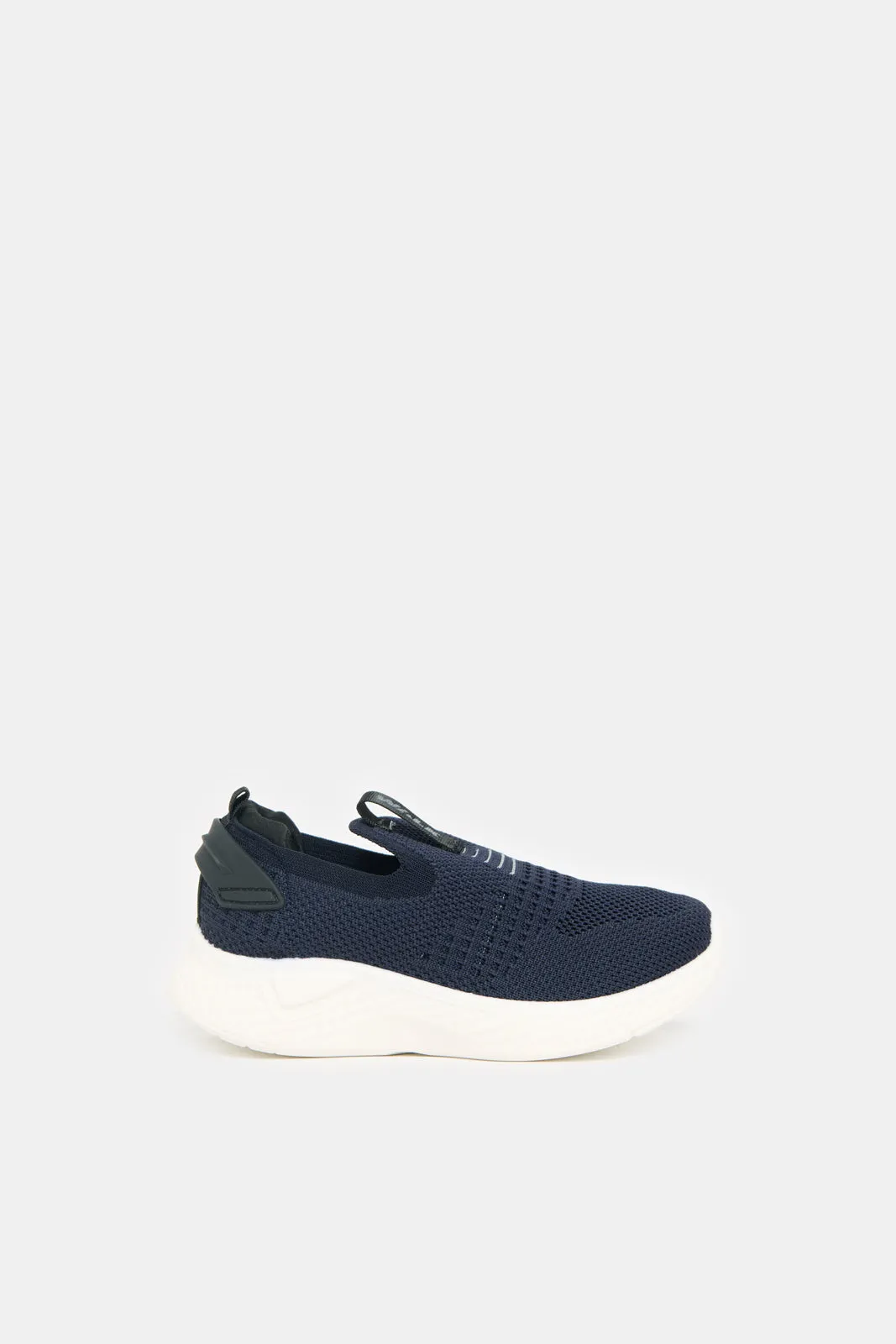 Boys Navy Knitted Slip-On Sneakers sold by Redtag