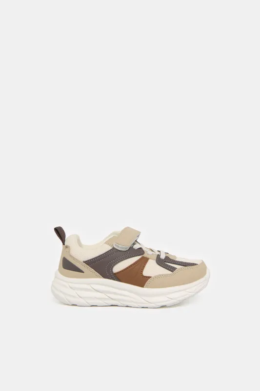 Boys Beige Colour Block Chunky Sneakers sold by Redtag