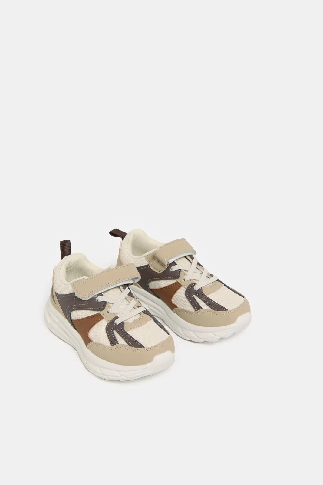 Boys Beige Colour Block Chunky Sneakers sold by Redtag product image thumbnail 2