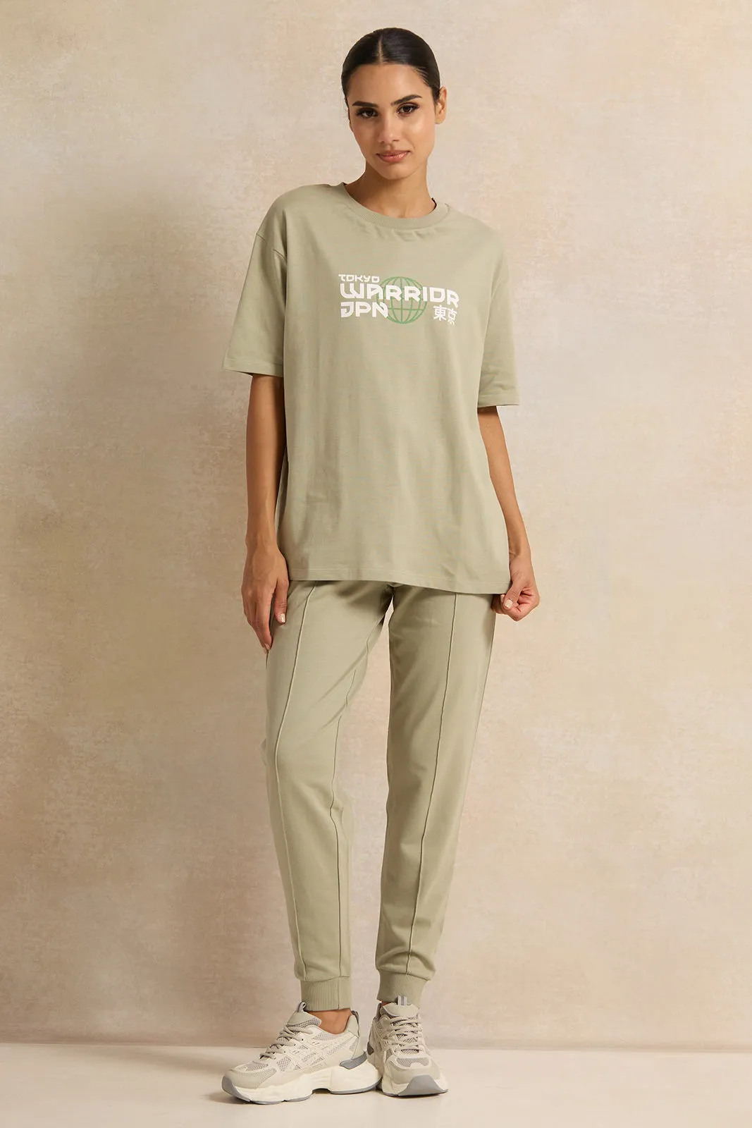 Women Green Active Printed T-Shirt sold by Redtag product image thumbnail 2