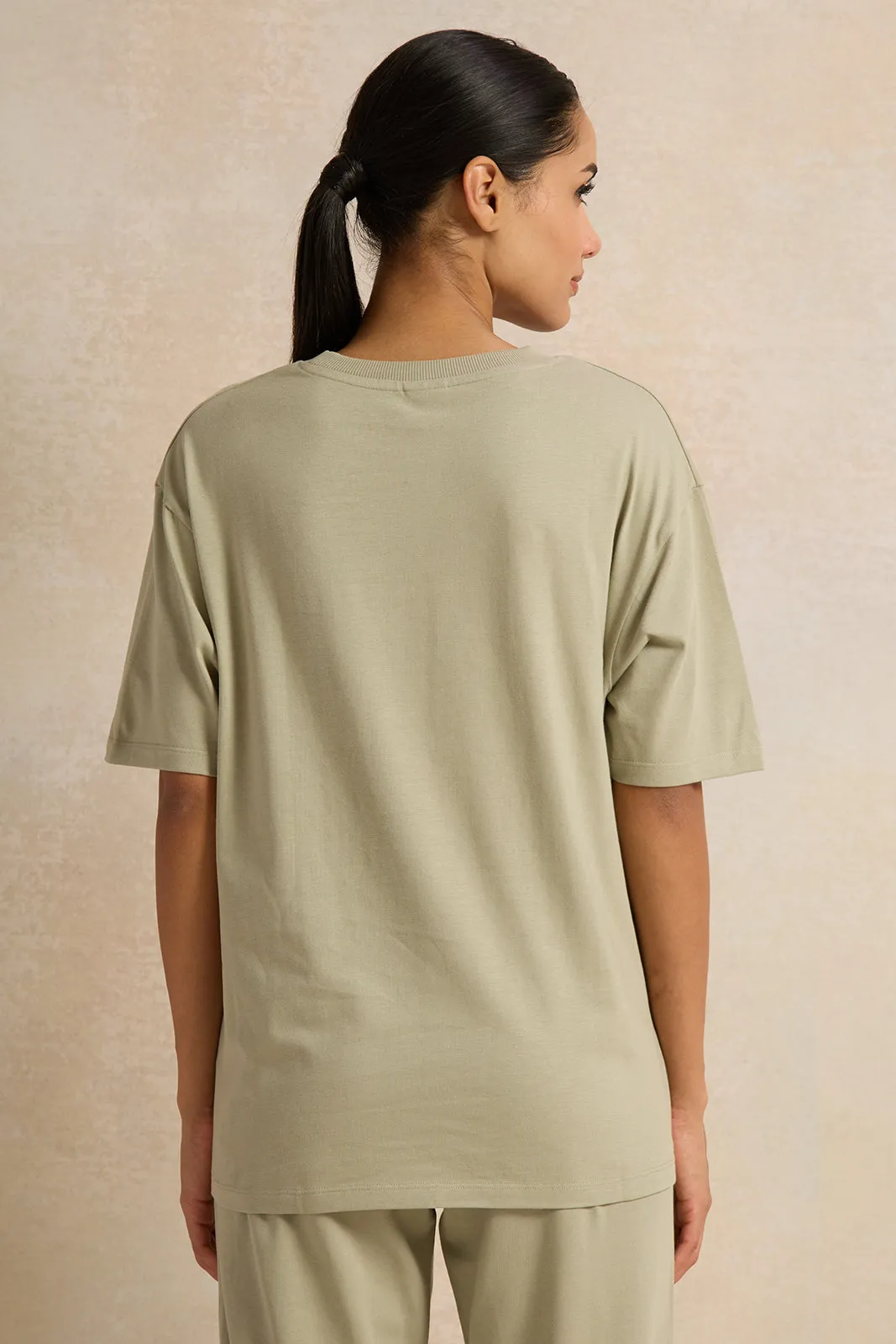 Women Green Active Printed T-Shirt sold by Redtag product image thumbnail 3