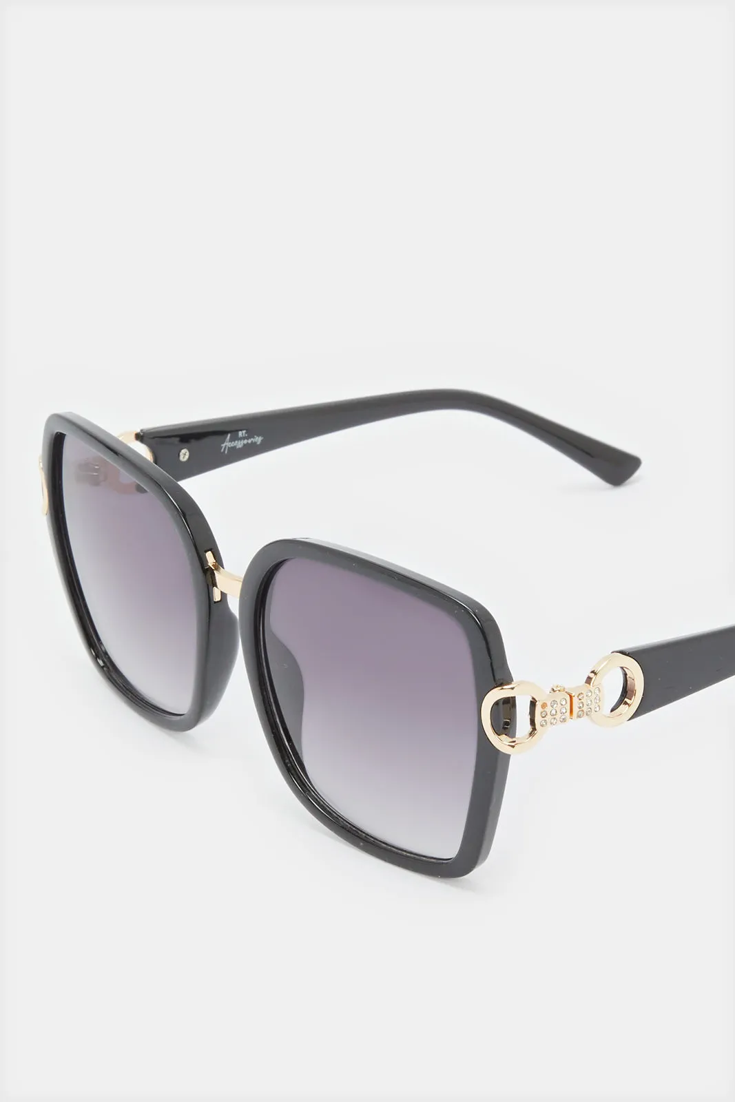 Women Black Metal Oversized Sunglasses sold by Redtag product image thumbnail 3