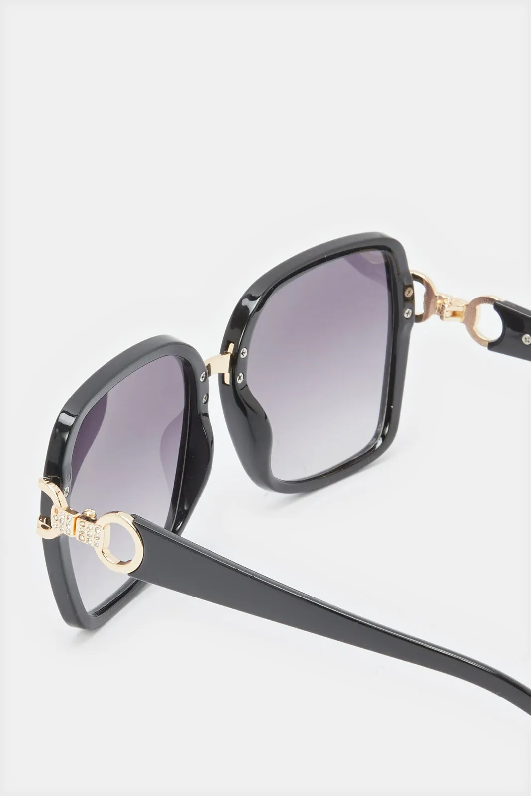 Women Black Metal Oversized Sunglasses sold by Redtag product image thumbnail 2