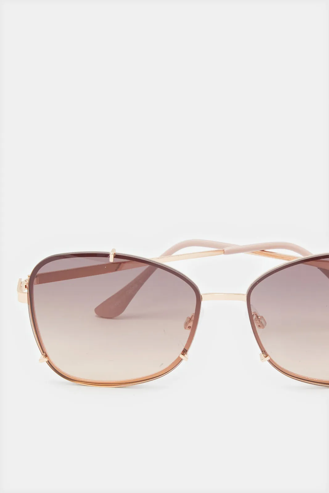 Women Gold Metal Oversized Sunglasses sold by Redtag product image thumbnail 4