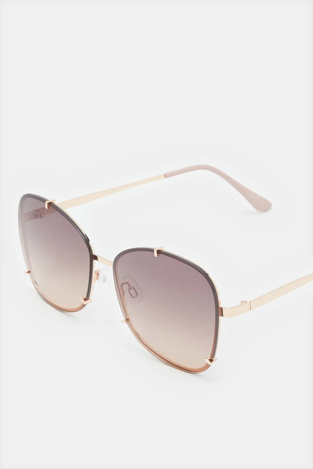 Women Gold Metal Oversized Sunglasses sold by Redtag product image thumbnail 3