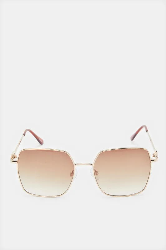 Women Brown Oversize Sunglasses sold by Redtag