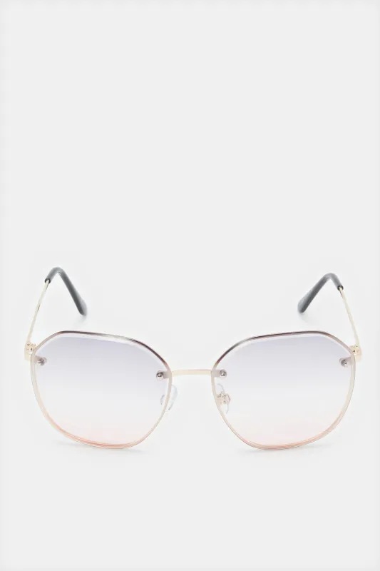 Women Blue Oversize Sunglasses sold by Redtag