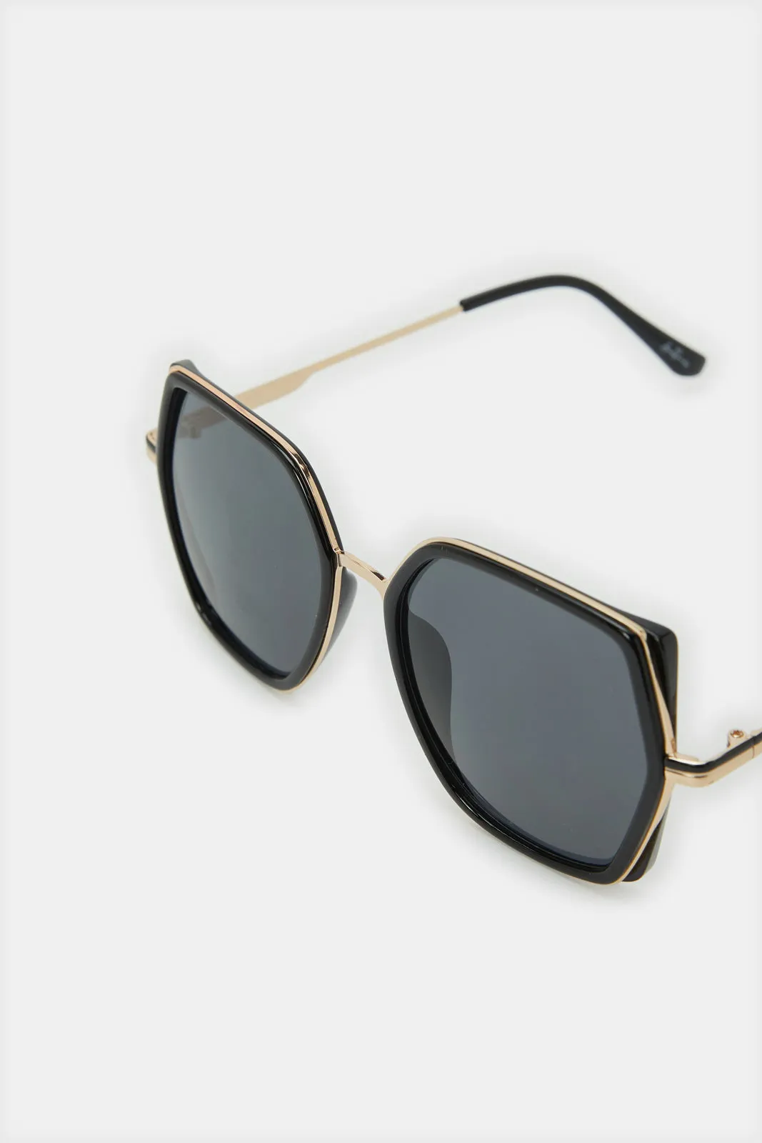 Women Black Hexagonal Sunglasses sold by Redtag product image thumbnail 3
