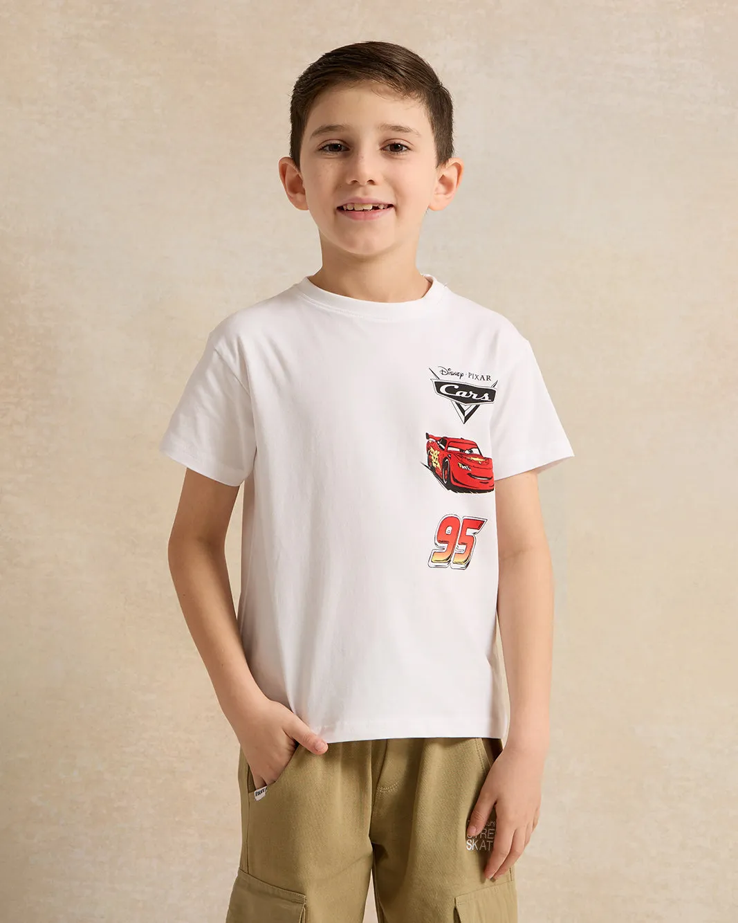 Boys White Printed T-shirt sold by Redtag
