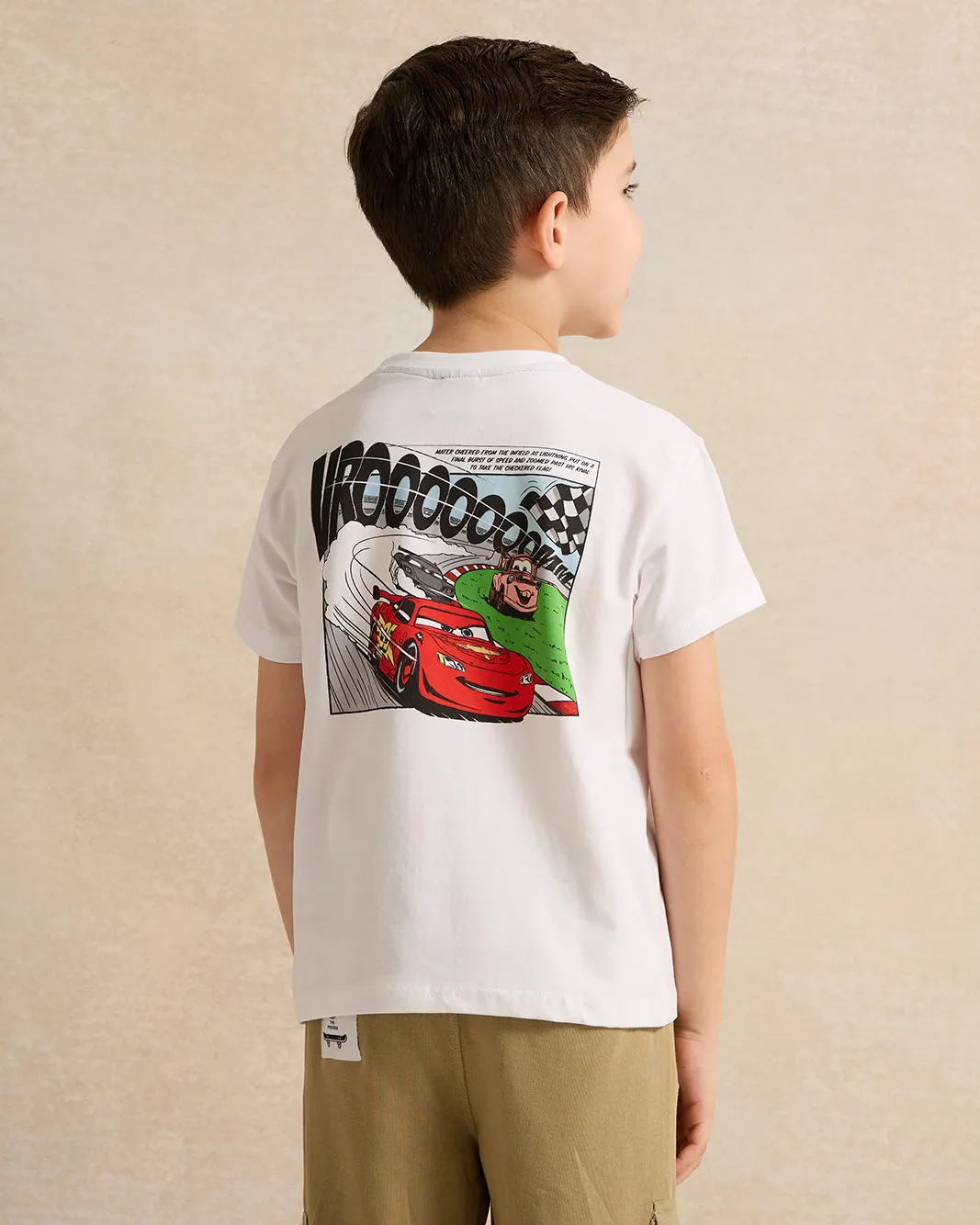 Boys White Printed T-shirt sold by Redtag product image thumbnail 3