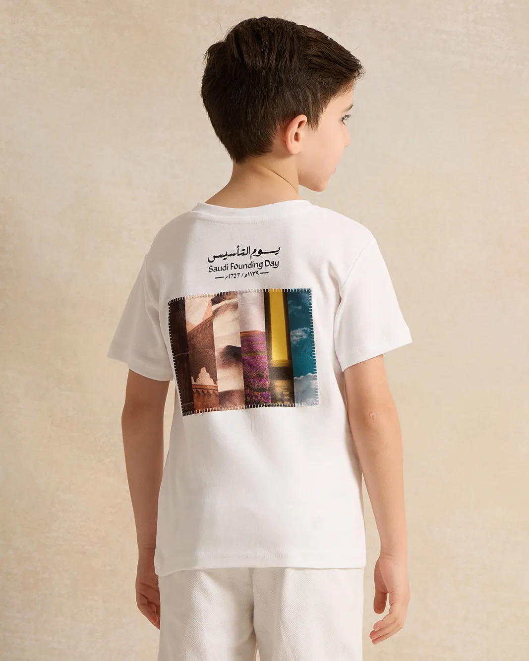 Boys White KSA Foundation Day Print T-Shirt sold by Redtag product image thumbnail 3