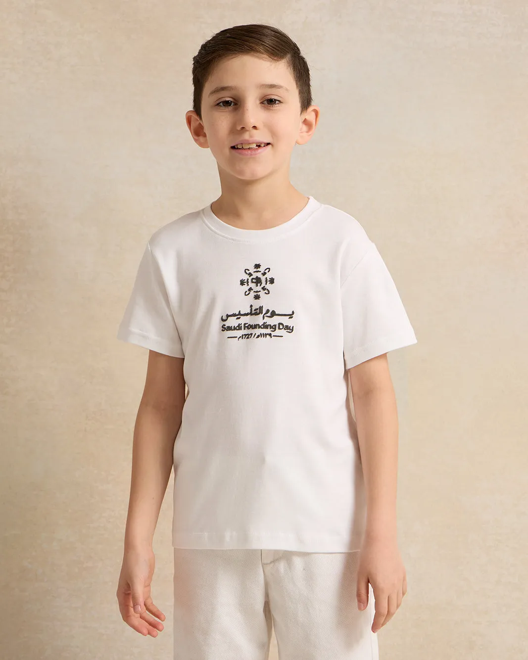 Boys White KSA Foundation Day Print T-Shirt sold by Redtag